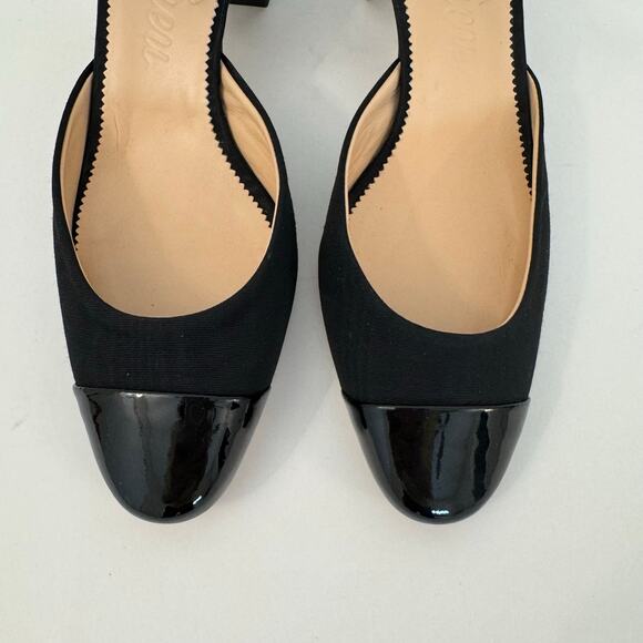 J. Crew Mille Ankle Stap Heels Mary Jane Moire Leather Black Size Size 7.5 - Picture 4 of 13